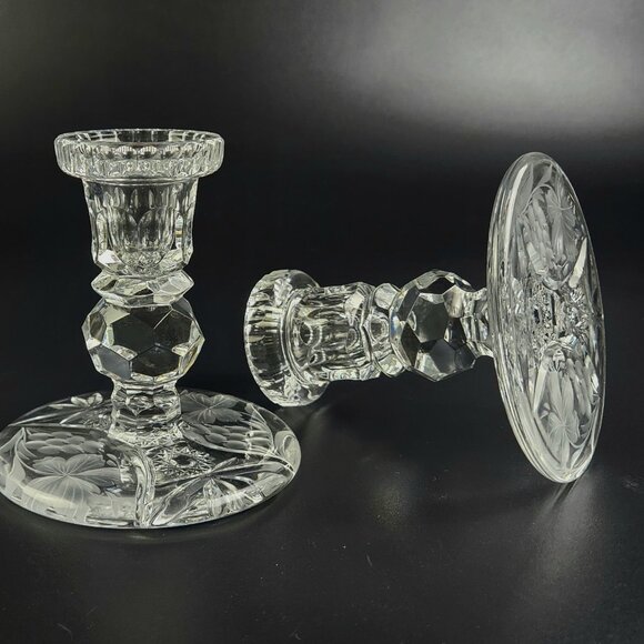 Vintage - Set of 2 - Stunning Crystal Candlestick Holder - Picture 6 of 9